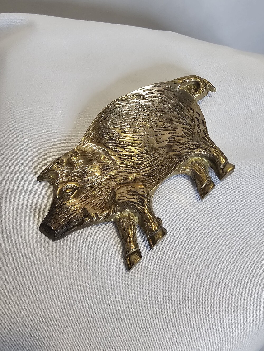 Vintage Brass Piglet Catchall Dish Farmhouse Decor